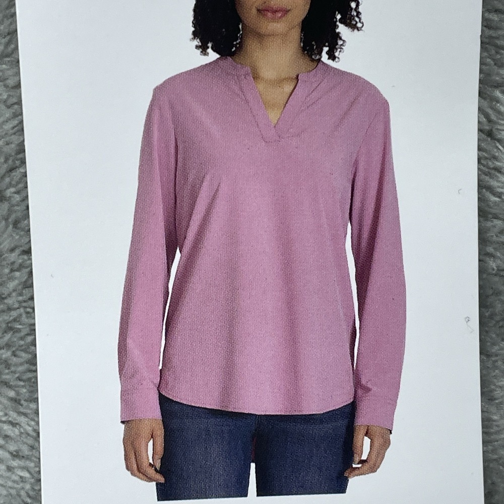💥 REV Women's S Blouse Pink Polyester Spandex e0134